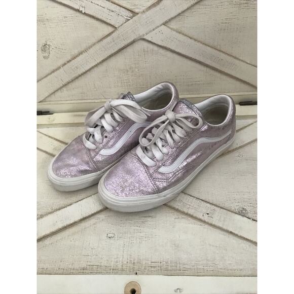 Vans Old Skool Metallic Skate Shoes ROSE GOLD/BLANC DE BLANC Women Size 8 - Picture 4 of 12